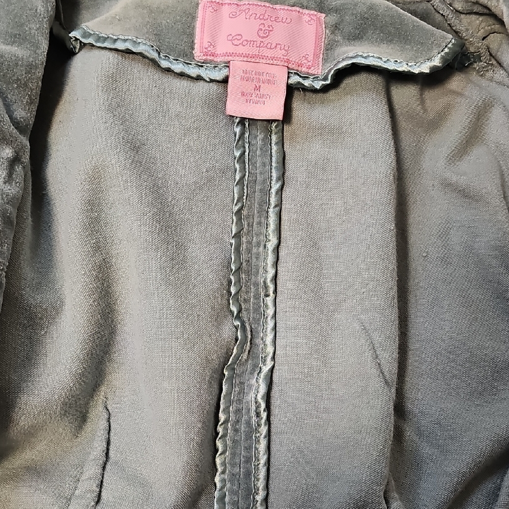 Andrew & Co Teal Velvet Cropped Jacket Womens Size Medium - Picture 8 of 8